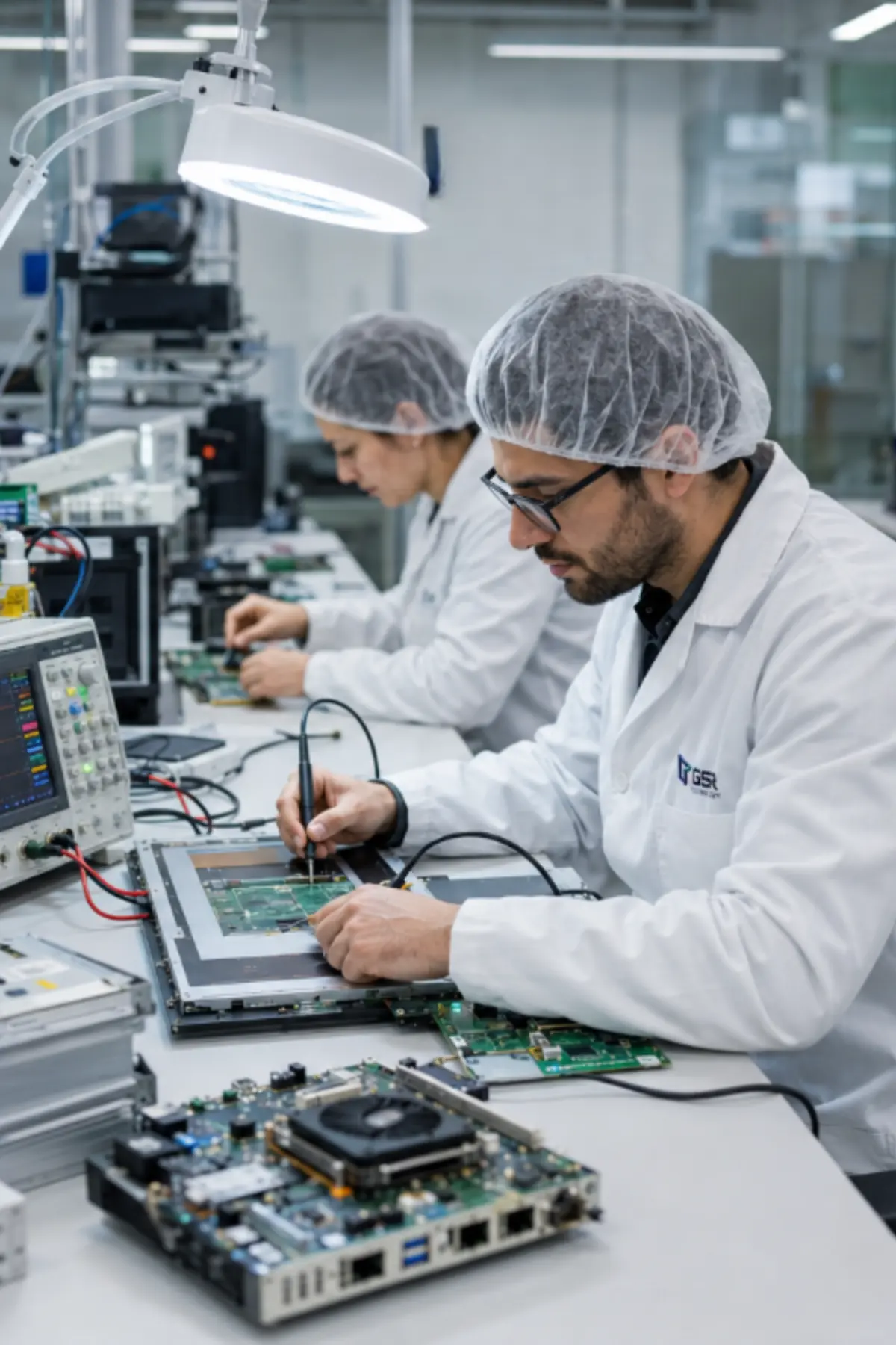 Ingénieurs GSR Technology — atelier de production et contrôle qualité